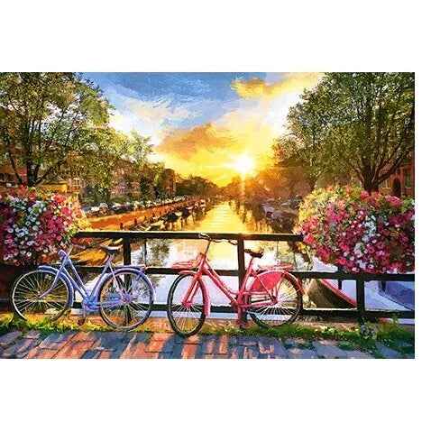 Castorland dėllionė PICTURESQUE AMSTERDAM WITH BICYCLES 1000 det.