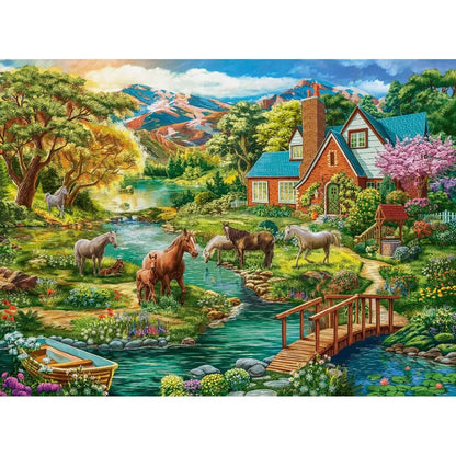 Castorland dėlionė Idyllic House with Horses 2000 det.