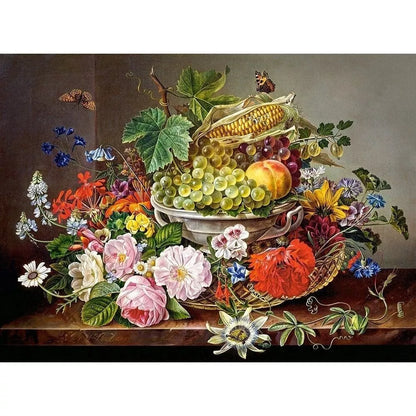 Castorland dėlionė Still Life with Flowers and Fruit Basket 2000 det