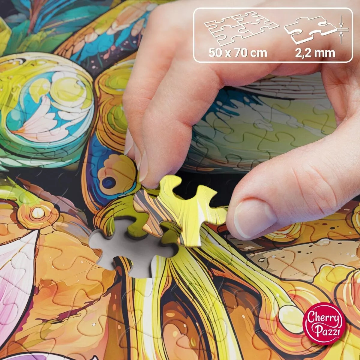 CherryPazzi dėlionė Flower Power Frog1000 det