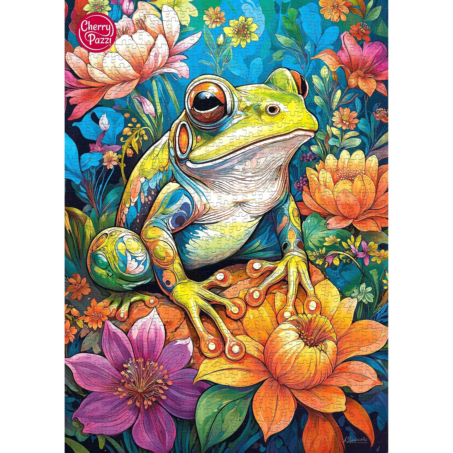 CherryPazzi dėlionė Flower Power Frog1000 det