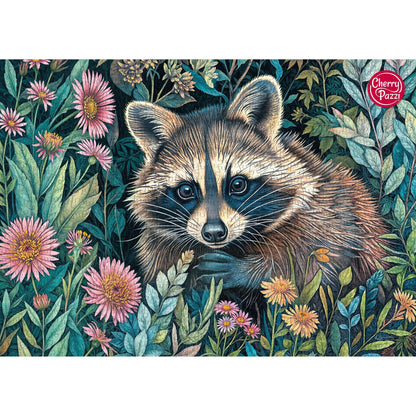 CherryPazzi dėlionė Raccon in Flowers 1000 det