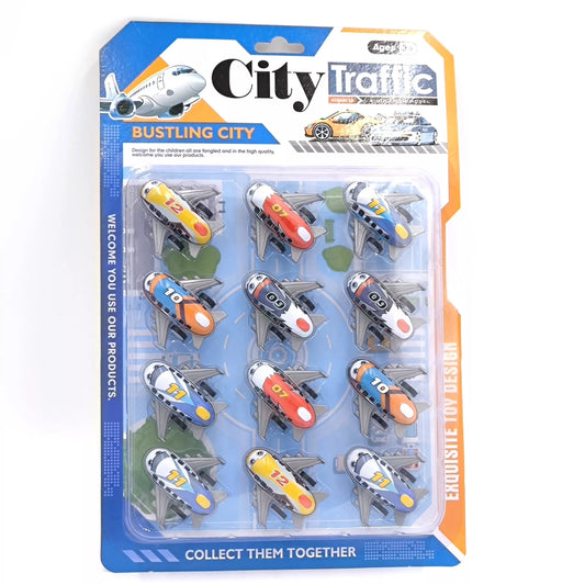 City Traffic lėktuvėlių rinkinys 12 vnt