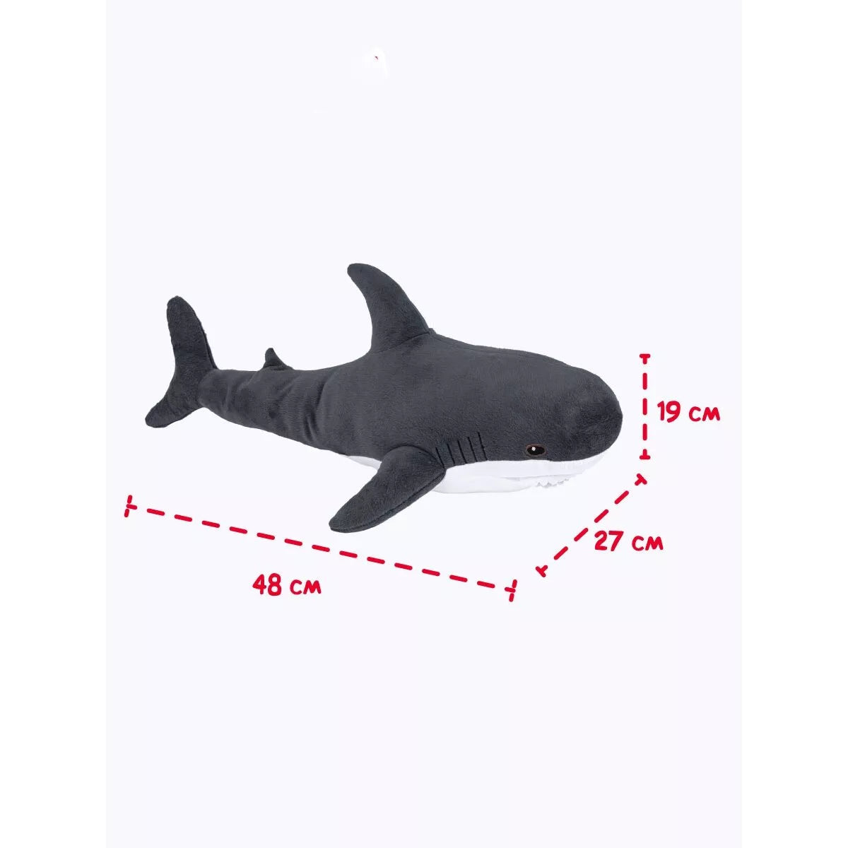Fancy minkštas žaislas ryklys pilkas 47 cm