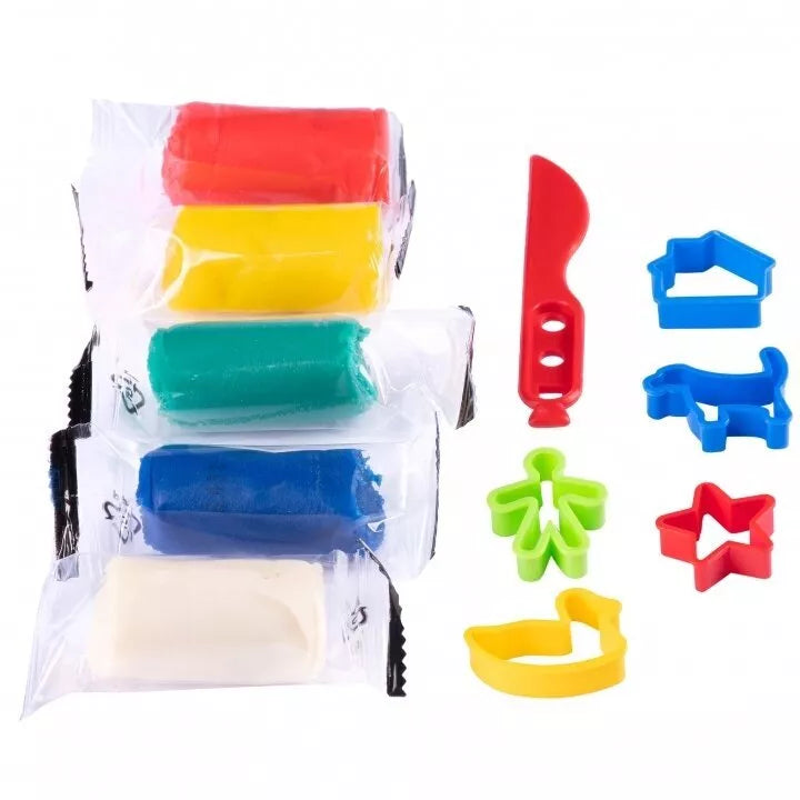 Genio kids plastilinas - modelinas 6 spalvos su formelėmis