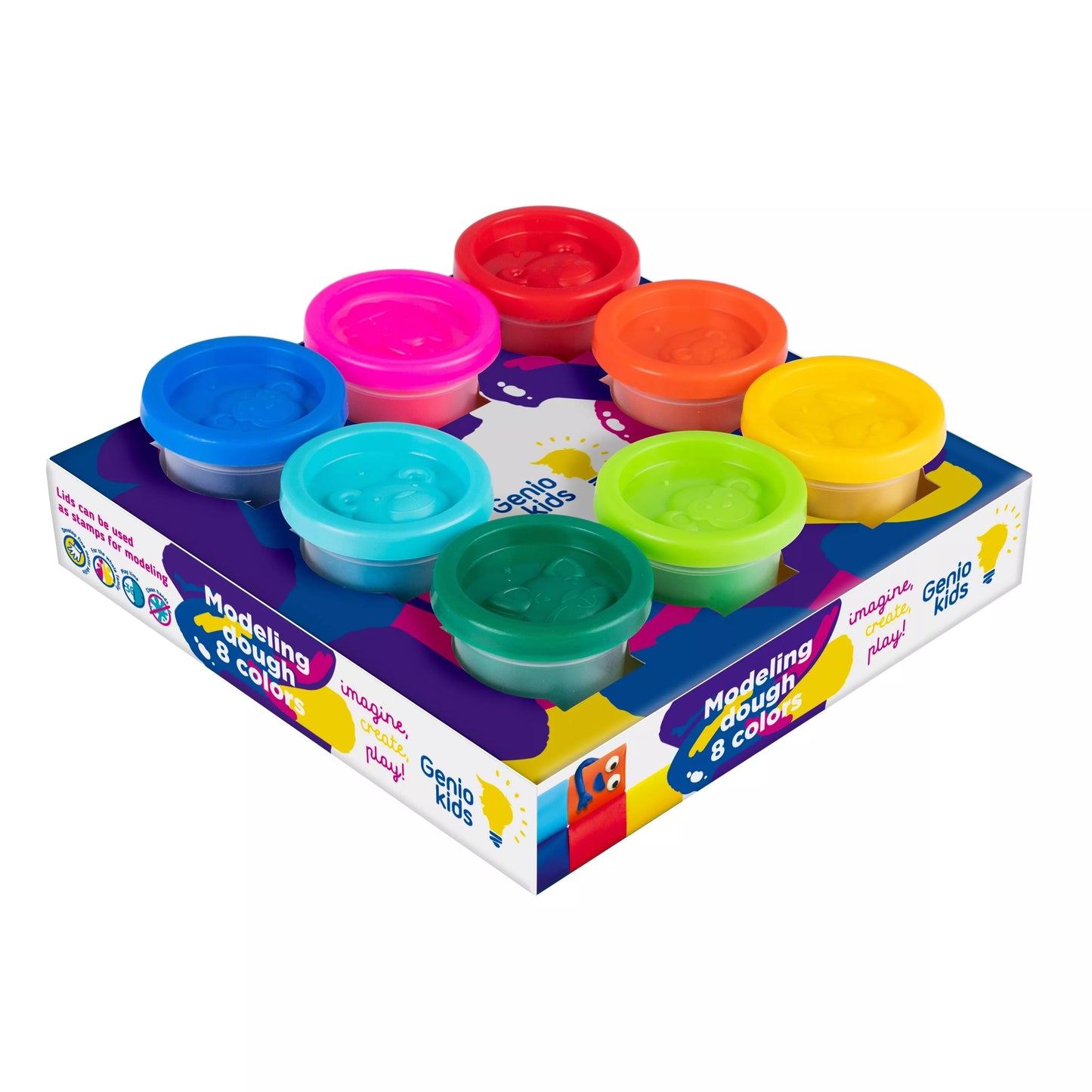 GENIO KIDS Natūralus plastilinas - modelinas, 8 spalvos