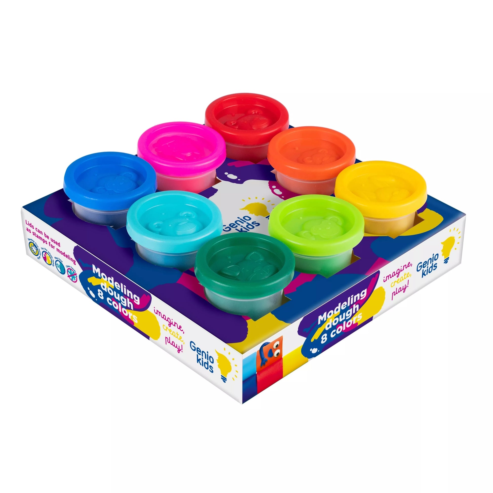 GENIO KIDS Natūralus plastilinas - modelinas, 8 spalvos