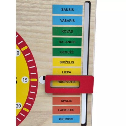 Master Wood lavinamasis Laikrodis kalendorius Lietuviškas