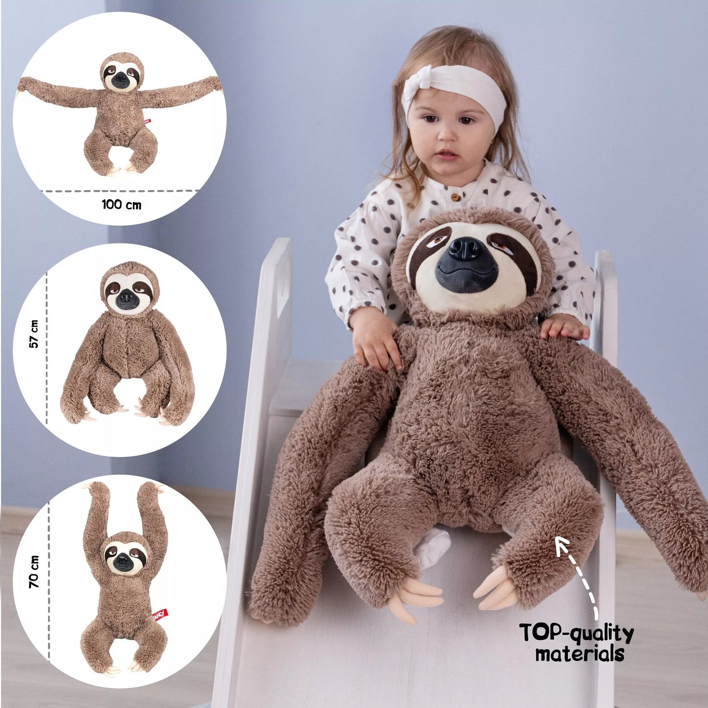 Fancy minkštas žaislas tinginys Braunis 57 cm