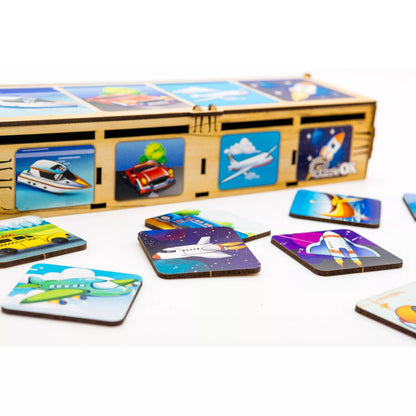 PuzzleOK rūšiuokliai Montessori Transportas