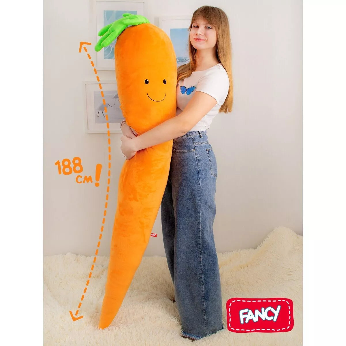 Fancy minkštas žaislas pagalvė Morka 188 cm
